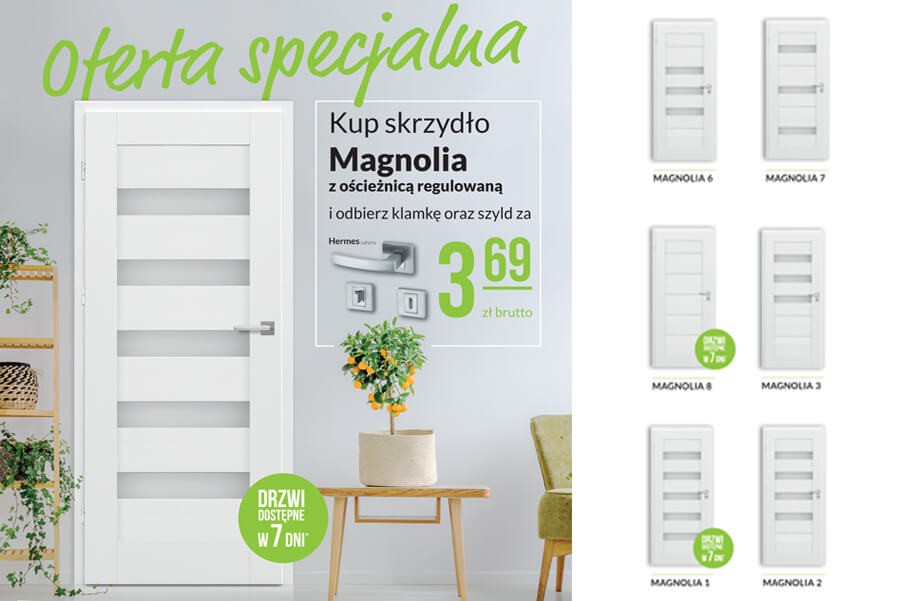 Promocja na drzwi Magnolia