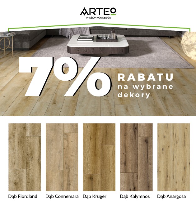 Wybrane podłogi Arteo teraz z korzystnym rabatem 7%!