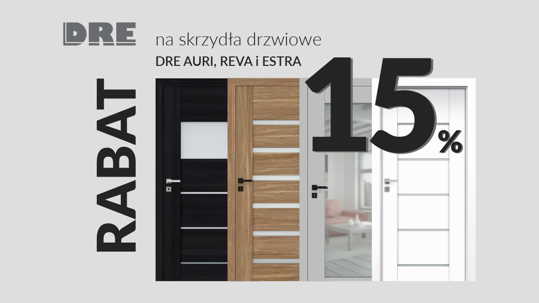 Drewniana szafka z rabatem 15 procent.